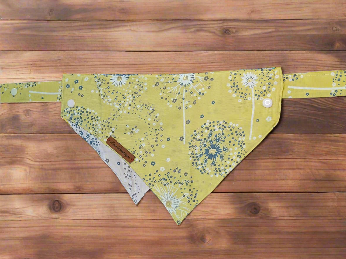 Two-Way Reversible Dog Bandana – Wear with Collar or Tie-up String