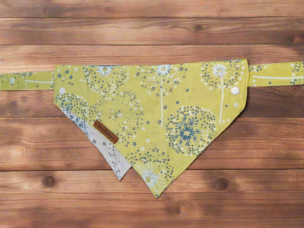 Two-Way Reversible Dog Bandana – Wear with Collar or Tie-up String