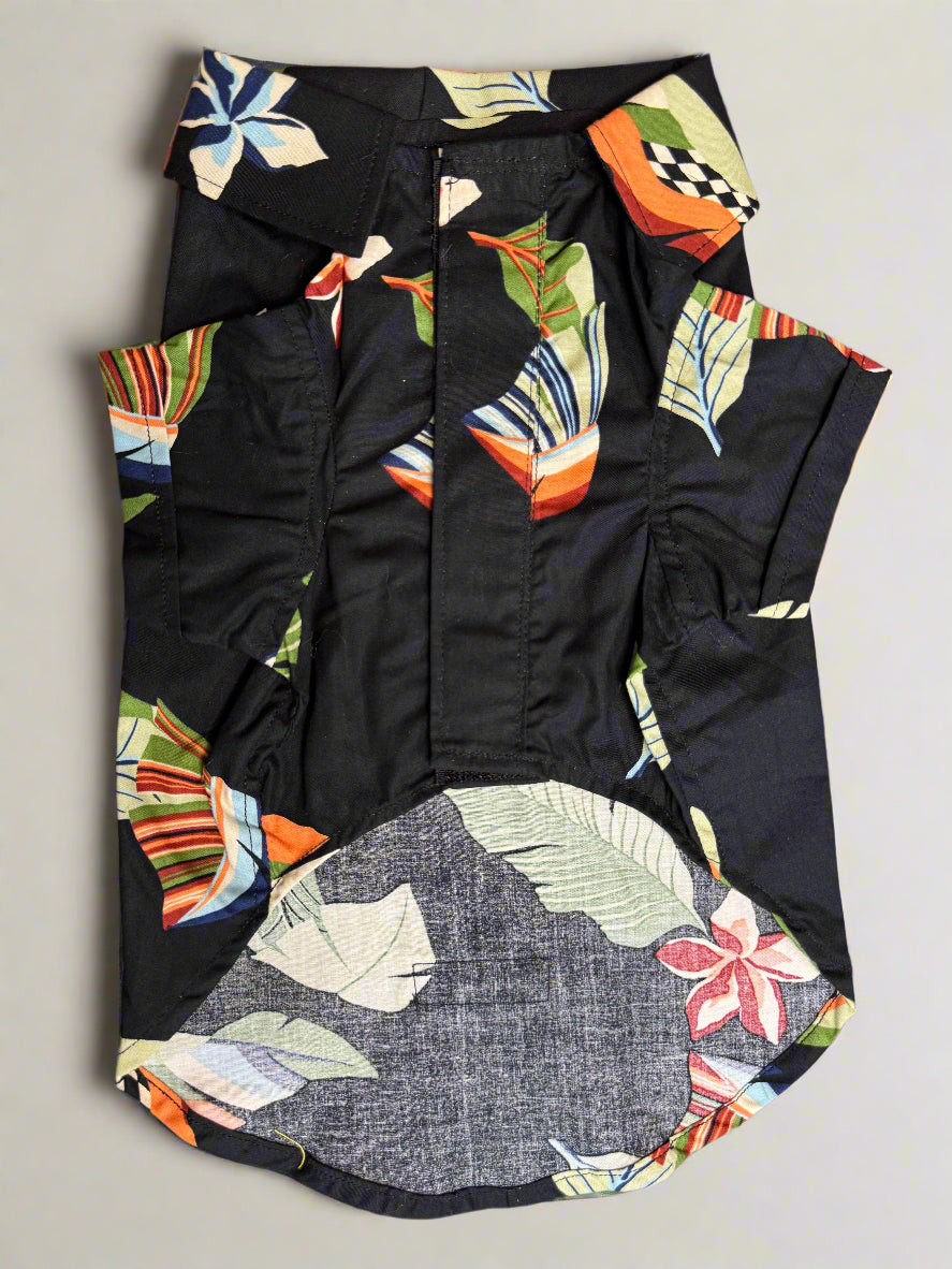 Tropical Paradise Dog Shirt – Black