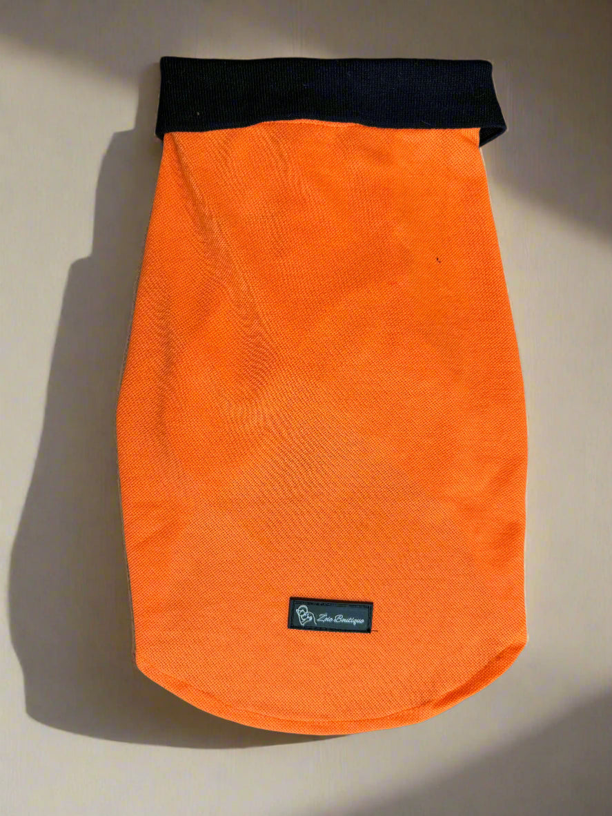 Bold Orange T-Shirt with Black Collar