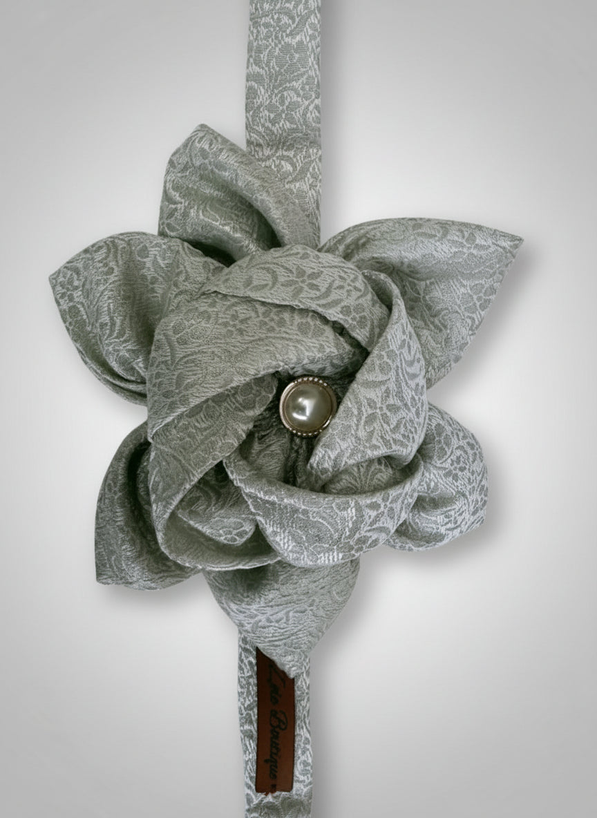 Silver Flower Bow