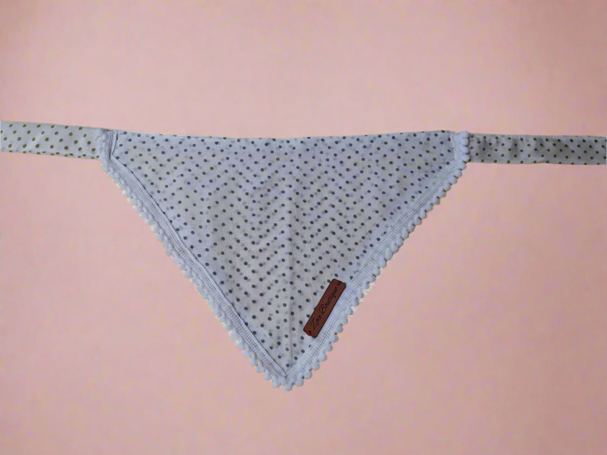 Adjustable Tie-Up Polka Dots Dog Bandana with Dori