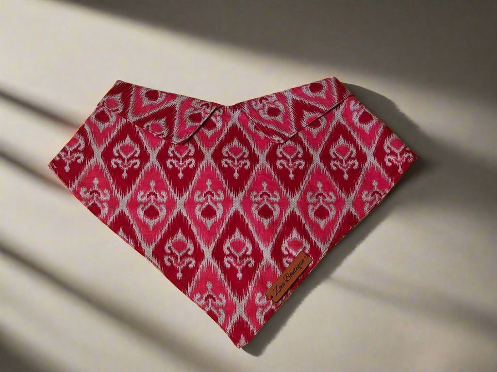Ikat Dog Bandana with Shirt Collar Style