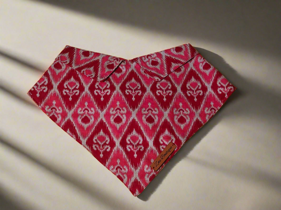 Ikat Dog Bandana with Shirt Collar Style